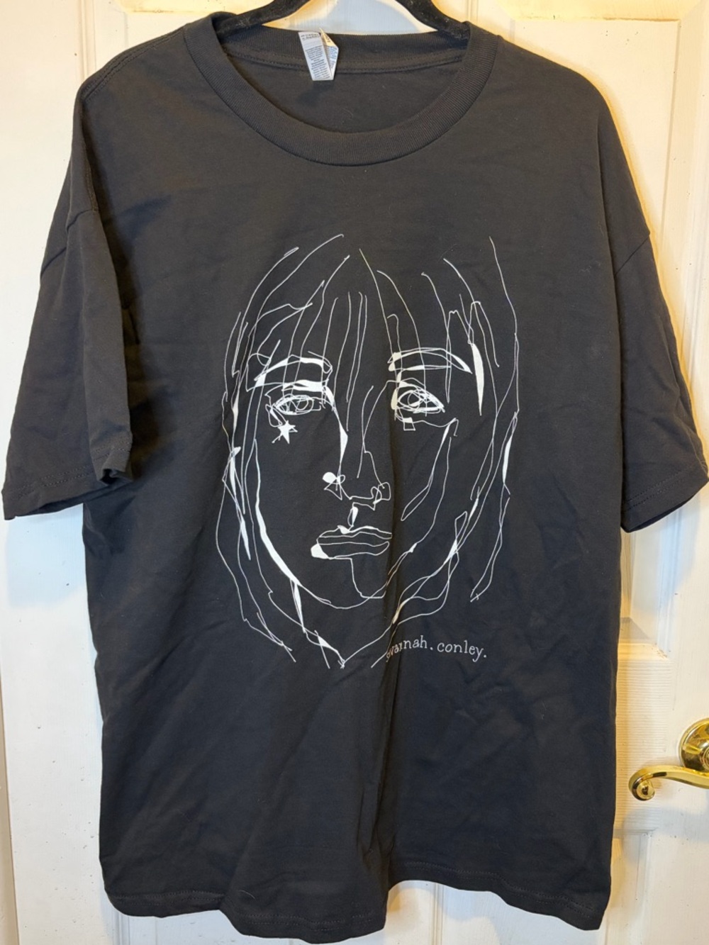 Savannah Conley American Apparel Black Tour Cotton Tee
